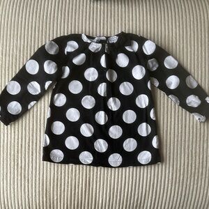 Carter’s Girl’s Blue and White Polka Dot Long Sleeve Blouse in Size 3T